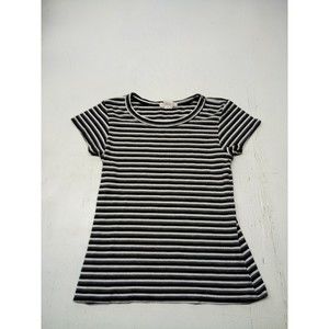 Marci Women Black White and Grey Short Sleeve T-Shirt Medium VTG